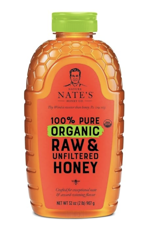 Nate's Organic 100% Pure, Raw & Unfiltered Honey - USDA Certified Organic - 32oz. Squeeze Bottle